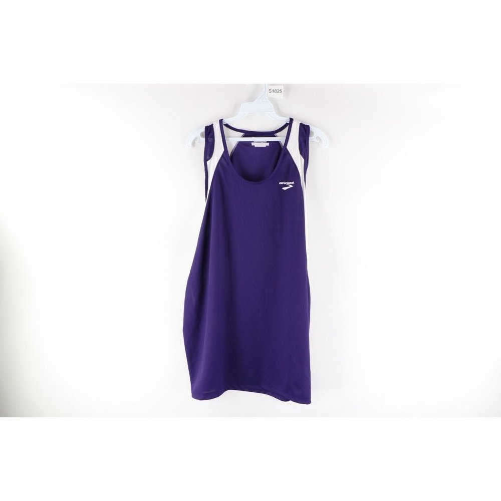 Brooks Running Mens 2XL Spell Out Running Jogging Tank Top Jersey Singlet Purple
